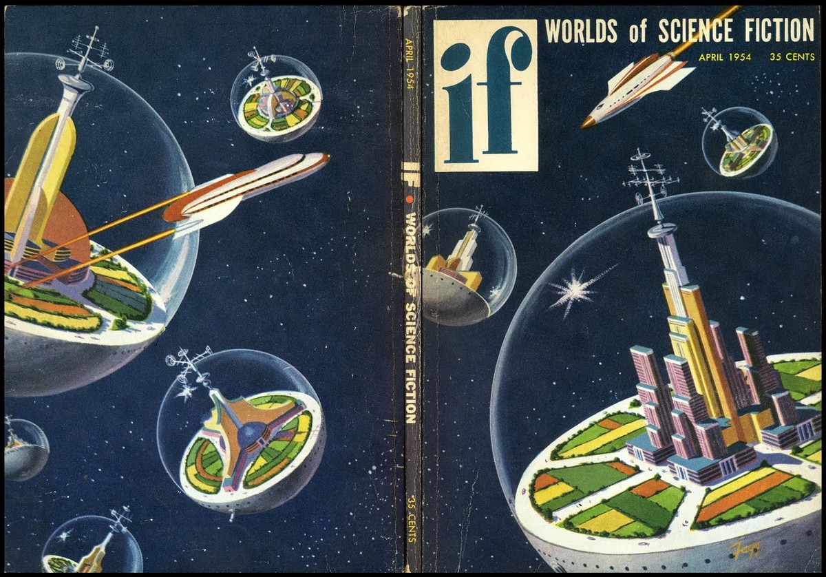 IF Worlds of Science Fiction April 1954 — Bubble Worlds in Deep Space