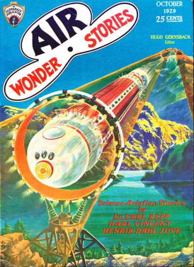 Rocket Train on Circular Launch Loop, Air Wonder Stories Oct 1929
