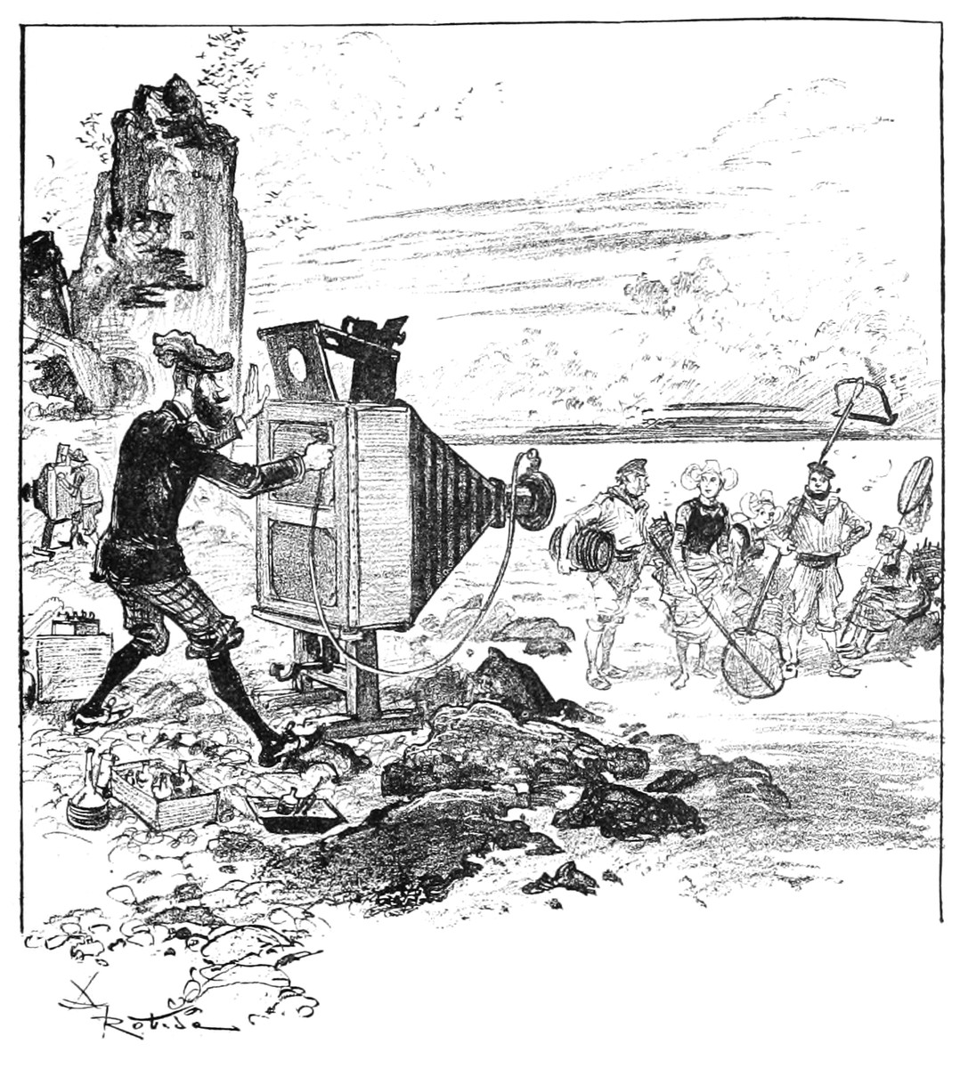 Albert Robida's Electric Camera Beast, La Vie Électrique c.1890