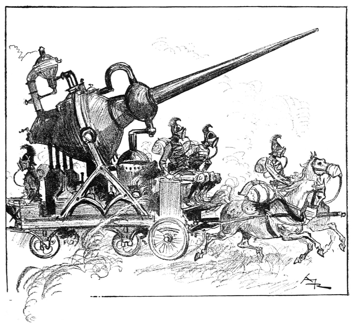 Albert Robida's Electric War Machine, La Vie Électrique c.1892