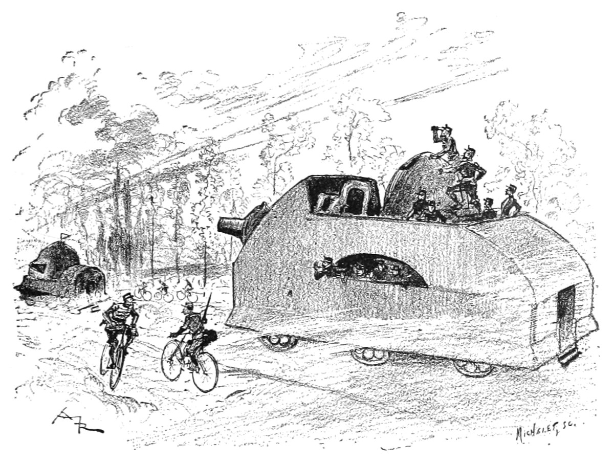 Albert Robida's Armored War Machines, La Vie Électrique (c.1890)