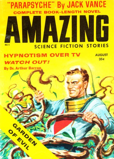Amazing Stories August 1958 'Garden of Evil' Tentacle Attack Cover
