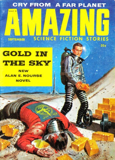 Amazing Stories Sept 1958 — Gold Rush Betrayal on an Alien Moon