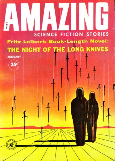 Fritz Leiber's Night of the Long Knives – Amazing Stories Jan 1960 Cover