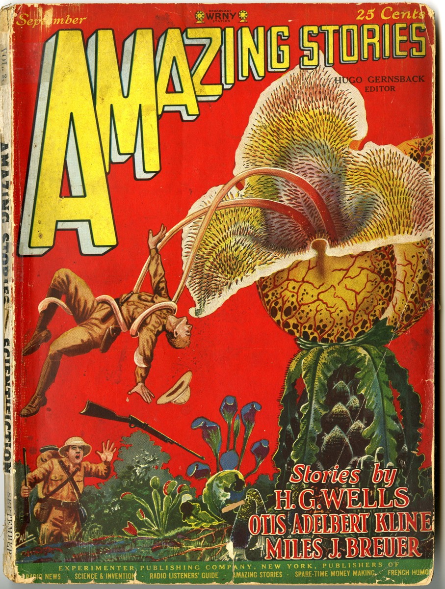 Frank R. Paul's Man-Eating Plant Attack, Amazing Stories September 1927