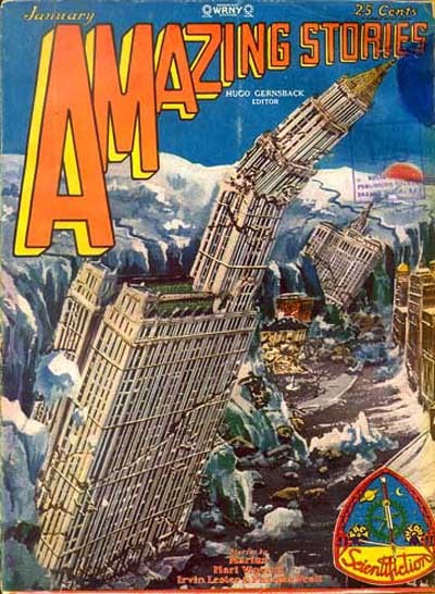 Frank R. Paul's NYC Glacial Catastrophe, Amazing Stories January 1926