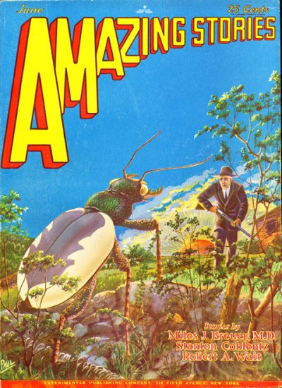 Frank R. Paul Giant Insect Menace, Amazing Stories June 1930