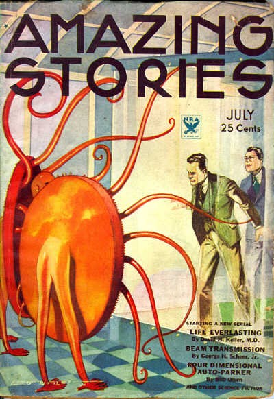 Giant Octopoid Monster Menaces Scientists – Amazing Stories July 1933