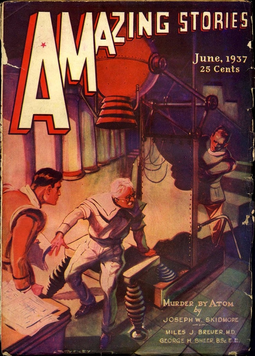 Murder By Atom Lab Scene — Amazing Stories June 1937 Cover