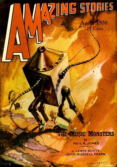 Mechanical Robot Rampage — Amazing Stories 'The Music Monsters' April 1938