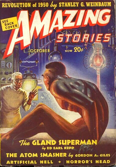 The Gland Superman — Amazing Stories October 1939 Muscle-Bound Lab Horror