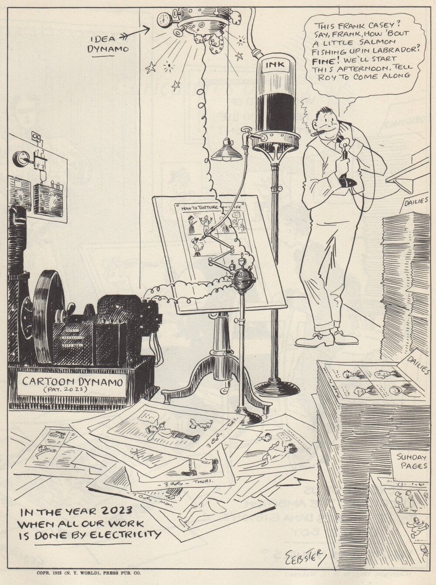 Webster's 'Cartoon Dynamo' 1923 NY World Futurist Comic Satire