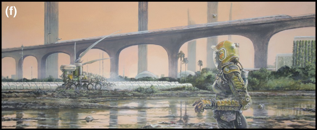 Climate Fiction: Suited Worker Surveys Flooded Agri-Ruins, India 2500