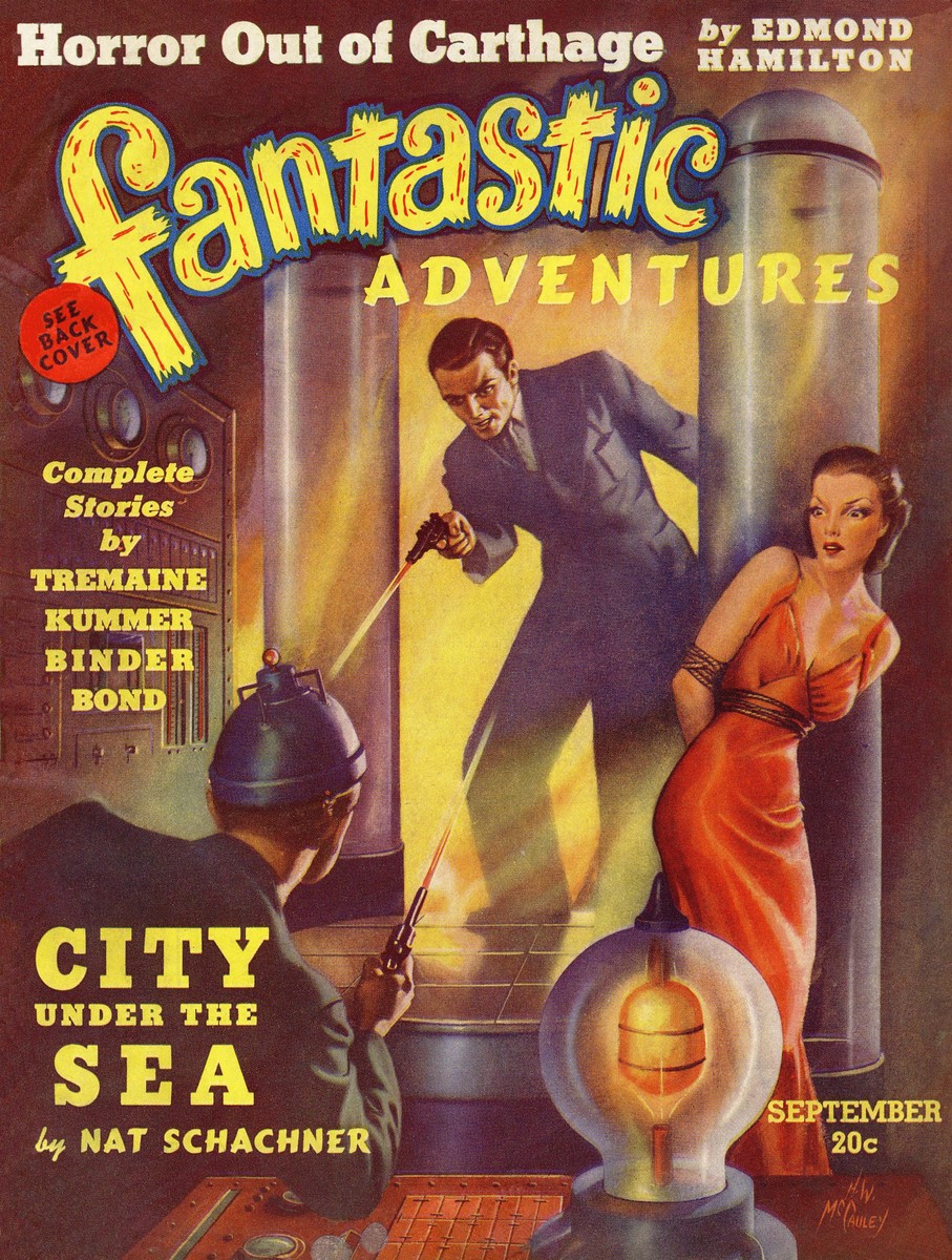 Fantastic Adventures 'City Under the Sea' Cover — Ray Gun Showdown, September 1940s