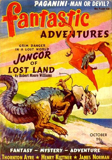 Jongor of Lost Land – Fantastic Adventures October 1940 Dinosaur Rider Cover