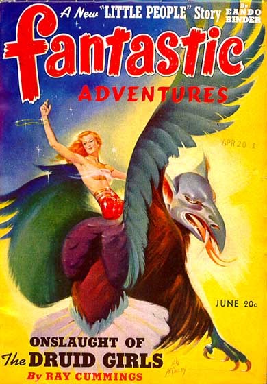 Fantastic Adventures June 1942 – Druid Girl Rides Giant Eagle, Ray Cummings