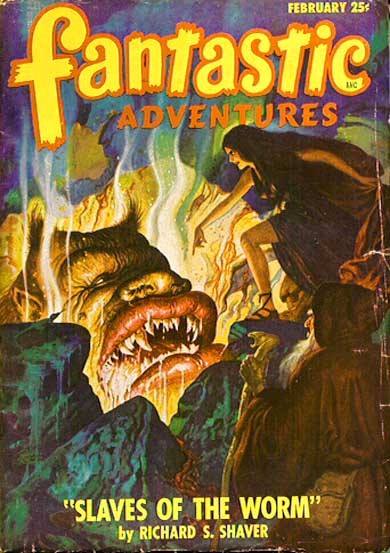 Slaves of the Worm – Fantastic Adventures February Cover, Shaver Mystery
