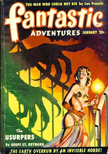 Fantastic Adventures Jan 1948 'The Usurpers' Invisible Horde Cover Art