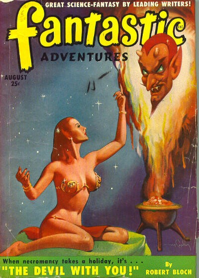 Genie Summoning via Supernatural Fire, Fantastic Adventures August 1950