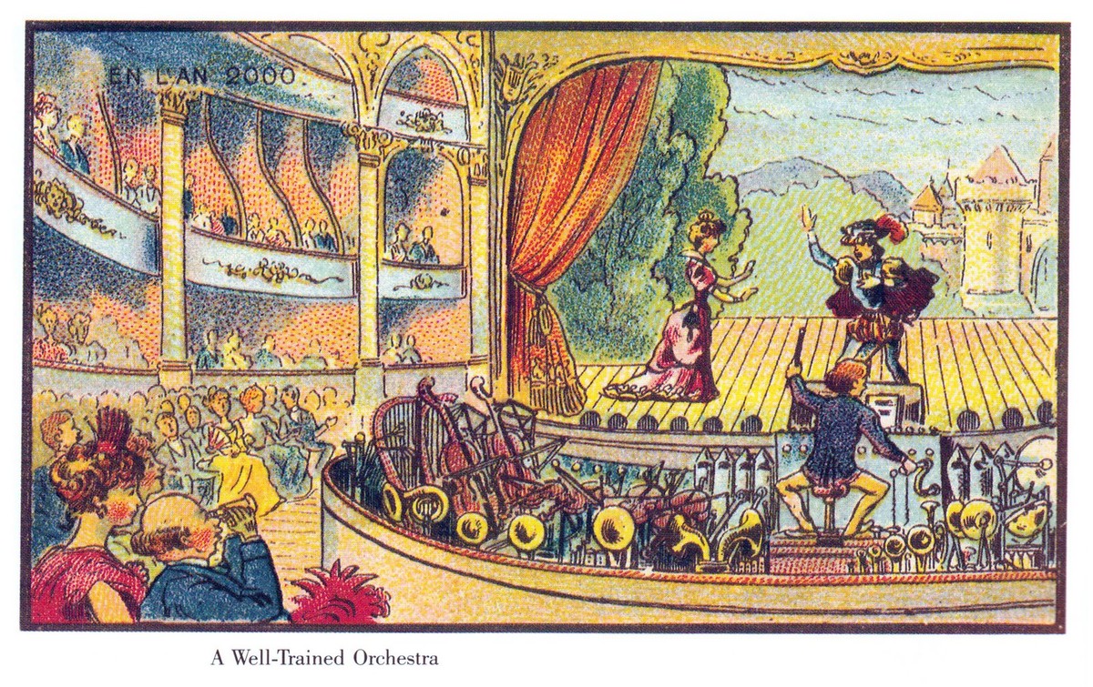 En L'An 2000: Automated Orchestra of the Future, c.1900 French Chromolithograph