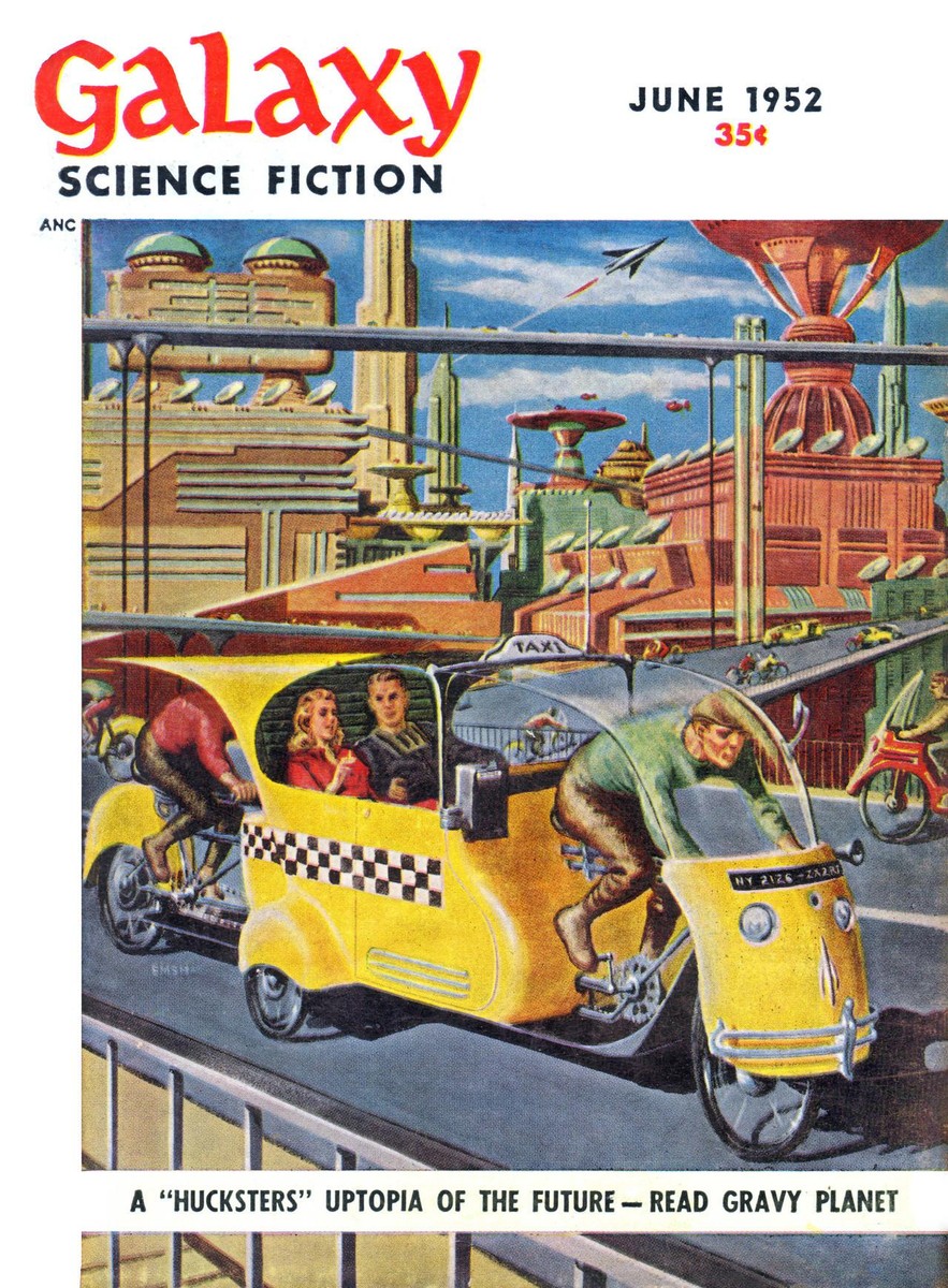 Emsh's Human-Powered NYC Taxi, Galaxy Science Fiction June 1952