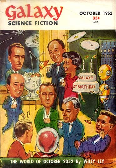 Galaxy Science Fiction 2nd Birthday Party Caricature Cover, October 1952