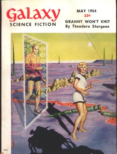 Galaxy Science Fiction May 1954 Cover: Alien Shore Teleportation Scene