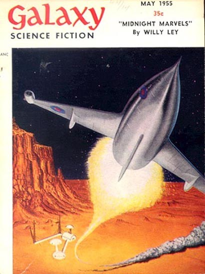 Rocket Blastoff Over Mars Badlands — Galaxy Science Fiction, May 1955