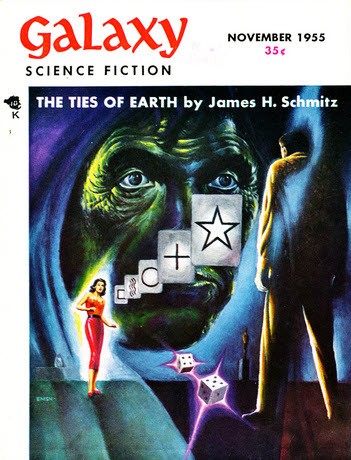 Galaxy Science Fiction Nov 1955 – 'The Ties of Earth' ESP Mind Cover