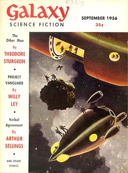 Asteroid Mining Spacewalk, Galaxy Science Fiction Cover, September 1956