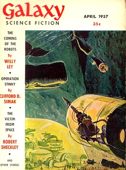 Alien Undersea Grotto, Galaxy Science Fiction April 1957 Cover