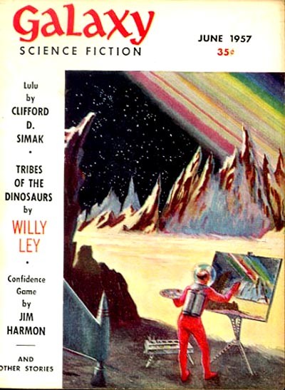 Spacesuited Artist Paints Alien Landscape – Galaxy Science Fiction June 1957