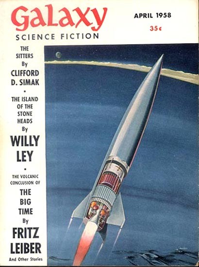 Galaxy Science Fiction April 1958 – Sleek Rocket Launch Cover Art