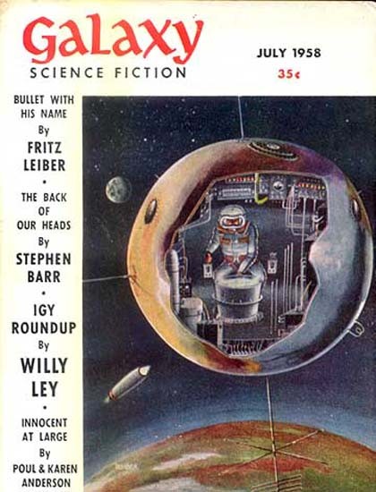 Galaxy Science Fiction July 1958 — Astronaut in Transparent Orbital Sphere