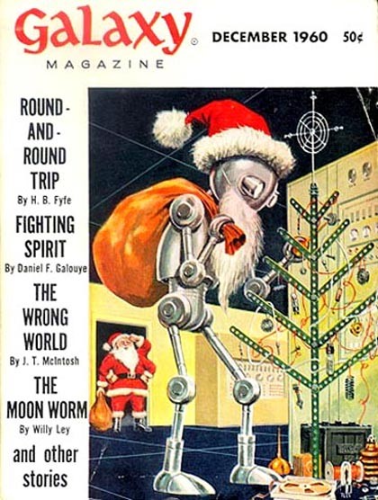 Robot Santa Claus Galaxy Magazine Cover December 1960
