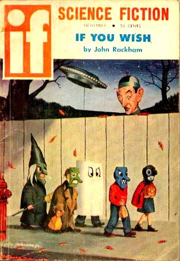 IF Science Fiction Nov 1950s Halloween Aliens Trick-or-Treat Cover