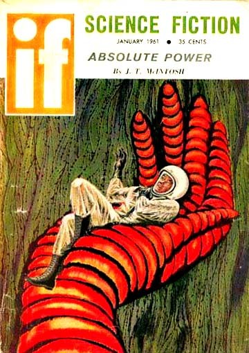 Astronaut Cradled by Giant Alien Plant, IF Science Fiction Jan 1961