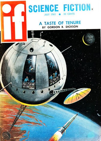 Spherical Space Station, IF Science Fiction July 1961 Gordon Dickson Cover