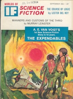 Worlds of IF Science Fiction Sept 1963 — Van Vogt's The Expendables Cover