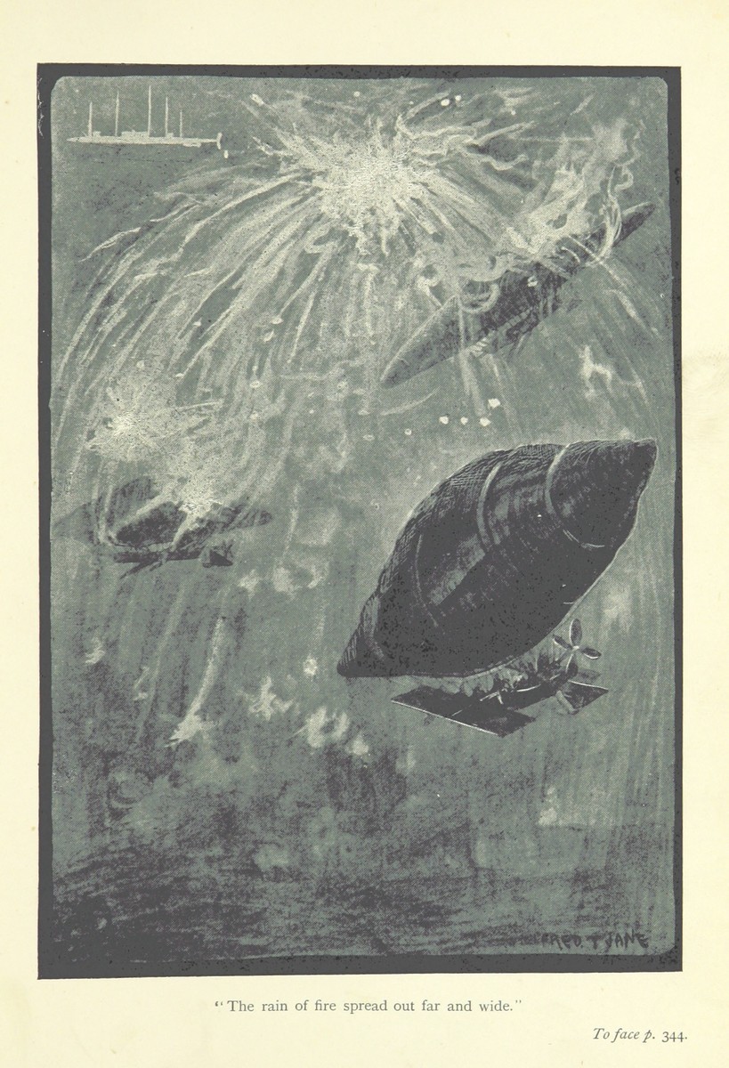 Fred T. Jane's Aerial Torpedo Attack – 'Rain of Fire' Battle Scene, c.1890s