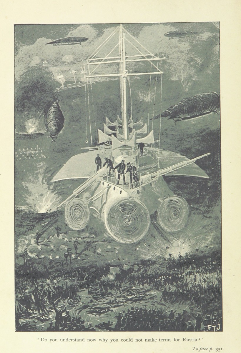 Albert Robida's War Machine Dominates Battle Scene, c.1887