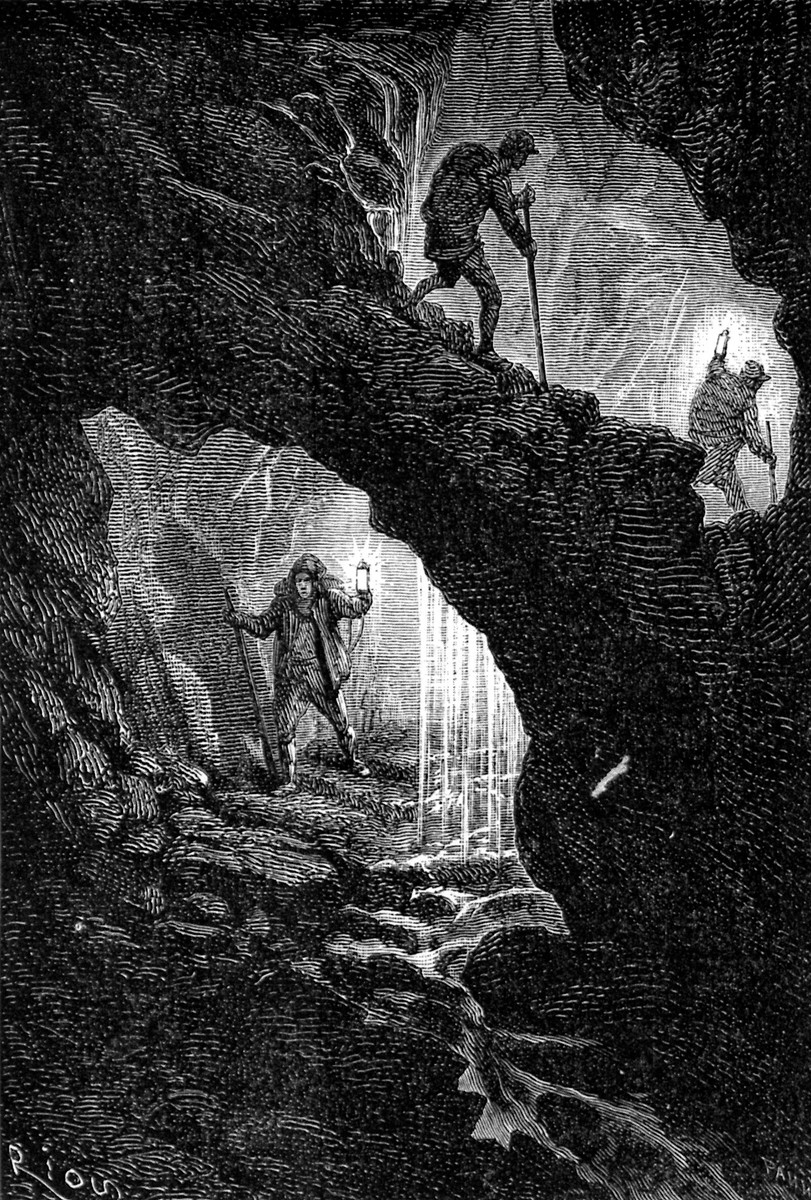Édouard Riou's Subterranean Explorers, Journey to the Center of the Earth (1864)
