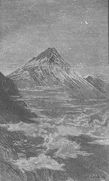 Alien World Night Landscape — Corrêa-Style Engraving, Jules Verne Era