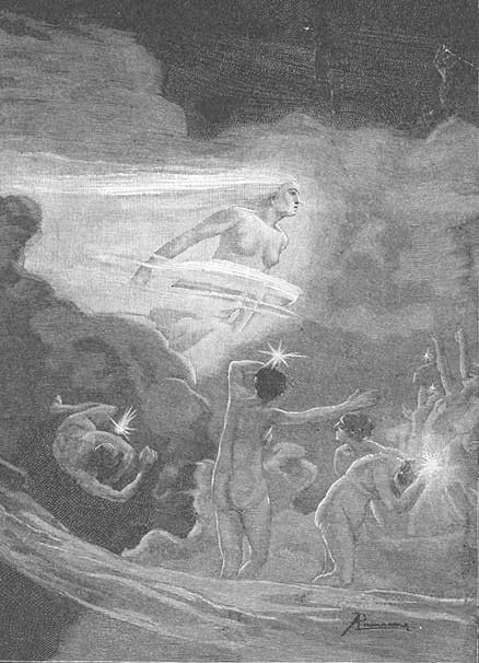 Luminous Beings Among the Clouds: Édouard Riou-Style Ethereal Figures, c.1900