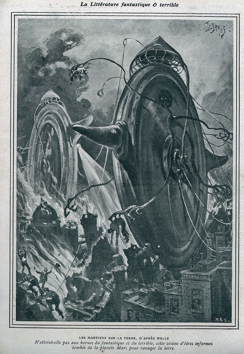 Martian Tripod War Machines Ravage Earth — La Littérature Fantastique 1906