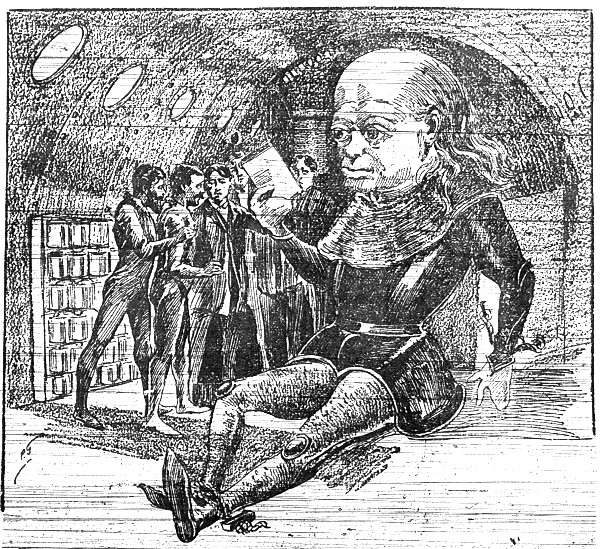 Giant Mechanized Robot Guards Archive — Victorian Jules Verne Era Engraving