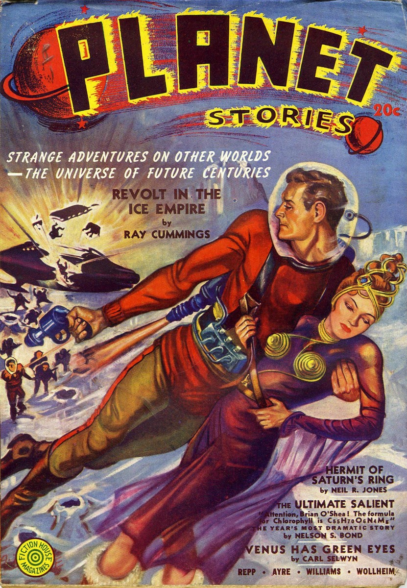 Planet Stories 'Revolt in the Ice Empire' Ray Cummings Cover, c.1940s