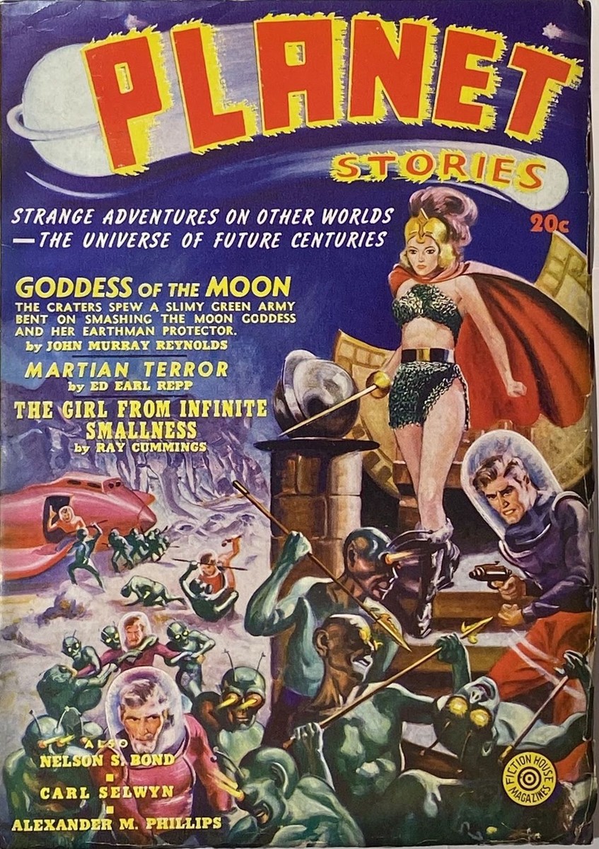 Planet Stories 'Goddess of the Moon' Cover – Slimy Alien Horde Attacks, c.1940