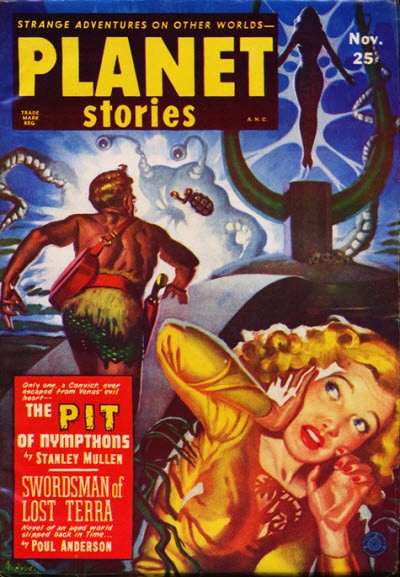 Planet Stories Nov 1952 – Pit of Nympthons Tentacle Monster Cover Art