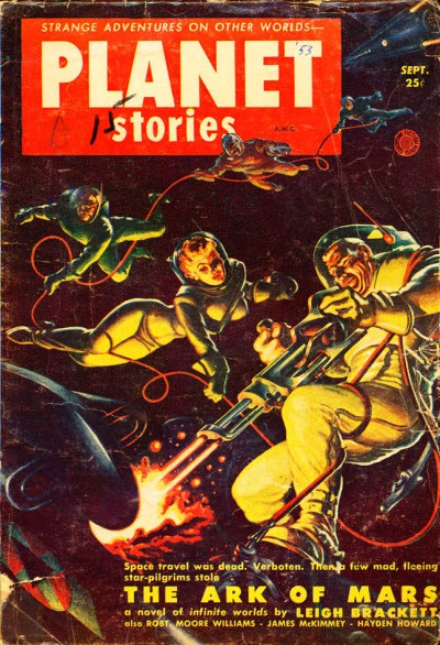 Planet Stories Sept 1952 – Leigh Brackett's Ark of Mars Zero-G Combat